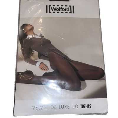 Wolford Velvet De Luxe  50  Tights Sz L Mocca New NIP  10687 4250